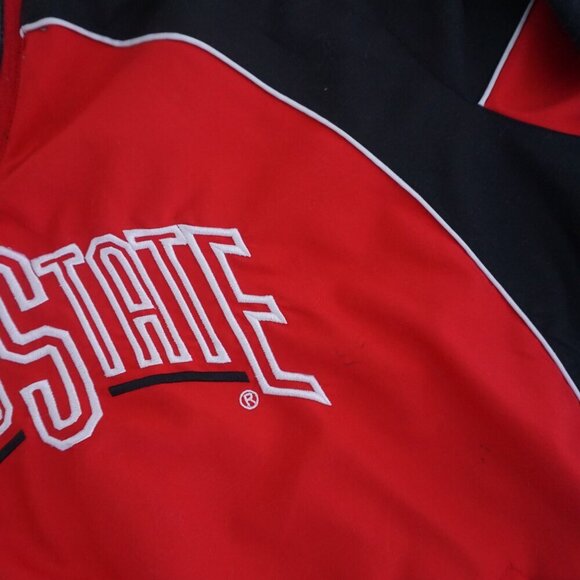 Ohio State Buckeyes 58 Sports Collegiate Red Black Cotton Lined Windbreaker Coat - Picture 9 of 11
